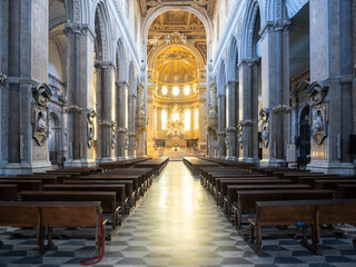 Fototapeta premium Duomo di Napoli (Naples Cathedral), gothic revival and baroque styled church in Naples, Italy 