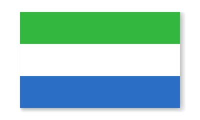 Obraz premium Sierra Leone national flag in flat style. Vector flat background.