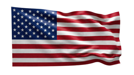 Fototapeta premium The American flag waving proudly on a transparent background