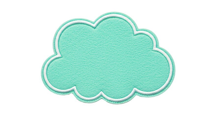 Obraz premium Aqua cloud shape with white outline and texture on transparent background.