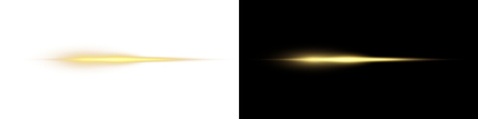 Png Glowing horizontal yellow gold light line with radiant shine and beam effect. Futuristic energy streak with shimmer, flare, and neon glow. Png illustration. © David