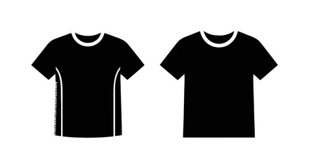 Naklejka premium Vector illustration&nbsp;of black tshirt icons set, vector illustration on a transparent background