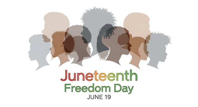 Diverse group of people celebrating Juneteenth Freedom Day on June 19th