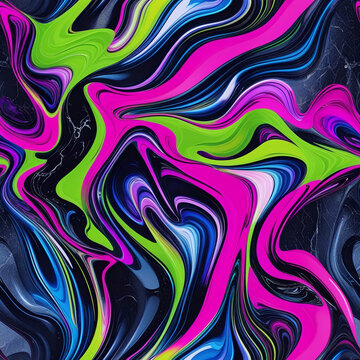Lime green and hot magenta marble background with swirling neon veins, bold surreal color palette, glossy polished stone texture, futuristic abstract aesthetic, high resolution design background