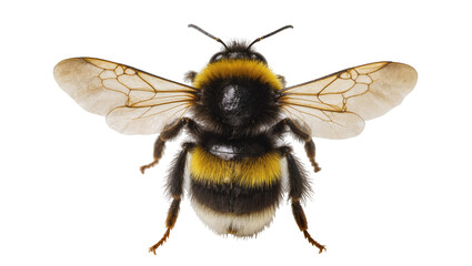 Fuzzy Bumble Bee with Yellow Stripes and Delicate Wings © Lena