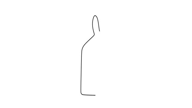 Animated self drawing of continuous line draw of  A simple price tag.  Full length one line animation. 4K	
