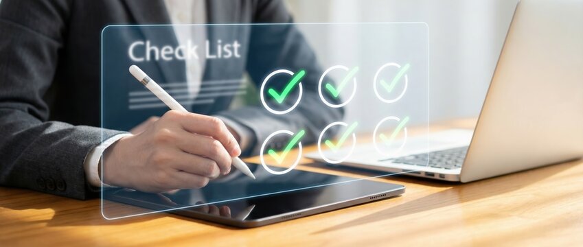 Effective business checklist implementation office environment digital content professional workspace modern viewpoint productivity concepts for enhanced workflow efficiency