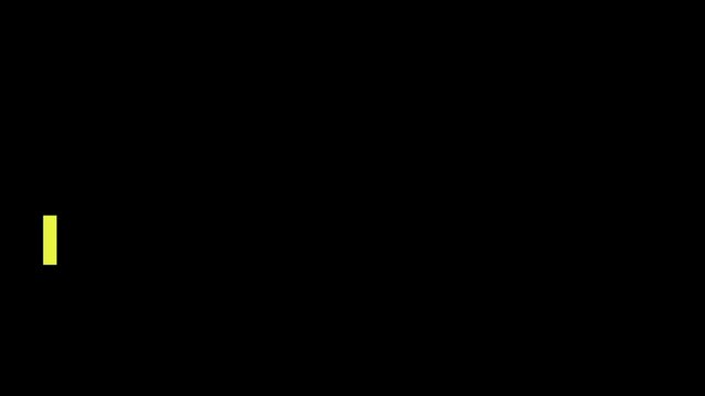 Cursor icon blinks as a small yellow rectangle on a deep black background for user interface design.