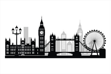 Fototapeta premium tower bridge London uk silhouette