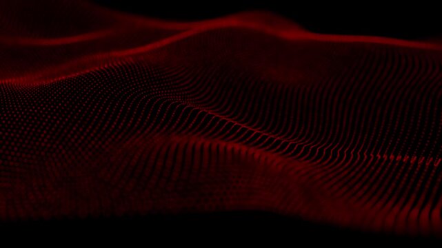 abstract wave background with dots and lines moving in space. Technology illustration. Futuristic modern dynamic wave.