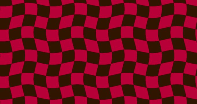 A vibrant, dynamic abstract background featuring an undulating checkerboard pattern in vivid lime green and deep forest green. The pixelated grid continuously warps and flows, creating a mesmerizing o