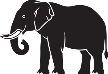 Fototapeta premium a black and white image of an elephant with a white background