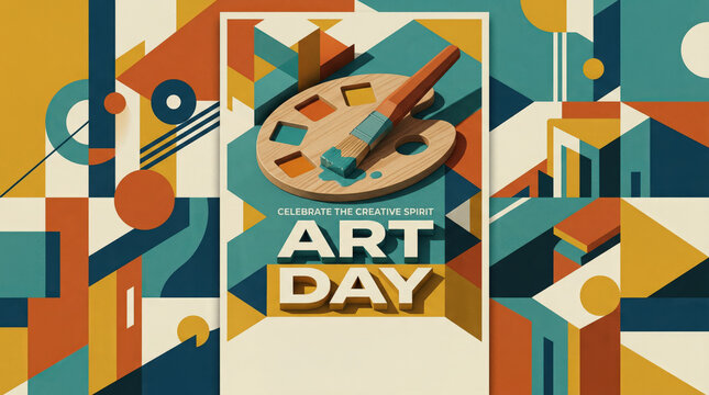 Celebrate creativity at Art Day with modernist designs and innovative art; perfect for promoting Swiss culture.