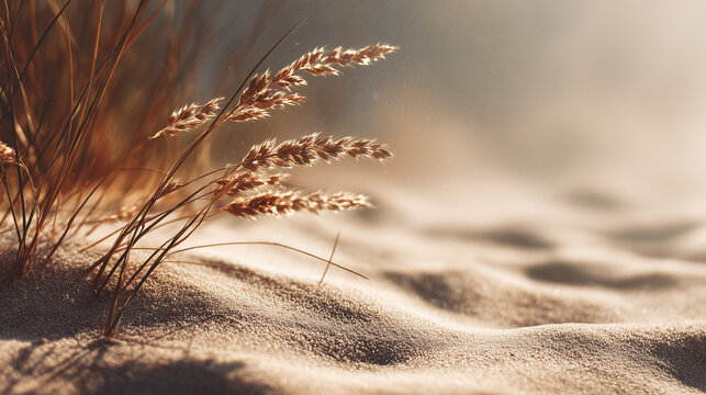 Minimal sand texture with soft golden sunlight