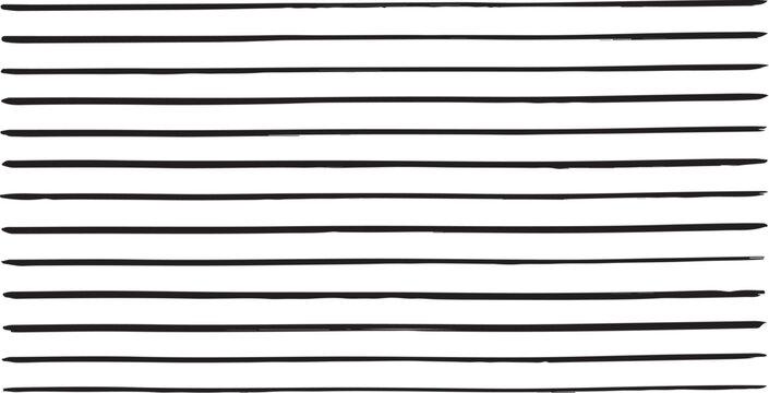 Set of horizontal lines on transparent background, graphic design element.