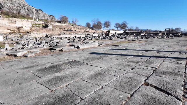 Ancient Ruins at archaeological area of Philippi, Eastern Macedonia and Thrace, Greece