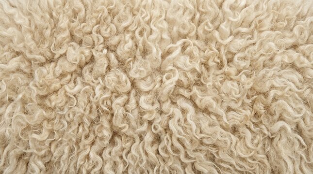 Seamless Natural Cream Raw Wool Fleece Texture - Fine Soft Textile Background