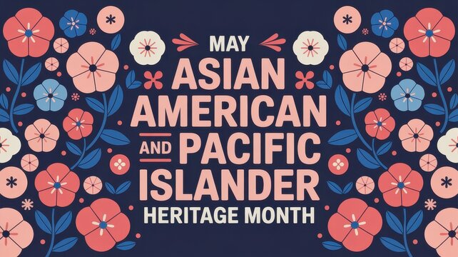 May Asian American and Pacific Islander Heritage Month, floral background