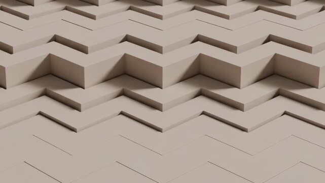 Geometric zigzag pattern with subtle shadows and a neutral beige tone