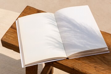 Obraz na płótnie Canvas Open book on wooden table