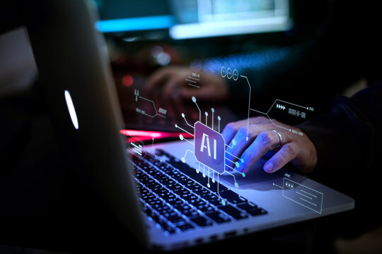AI technology on laptop screen