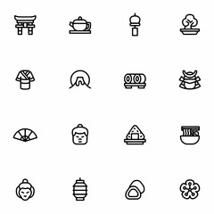 Fototapeta premium set of icons japan culture