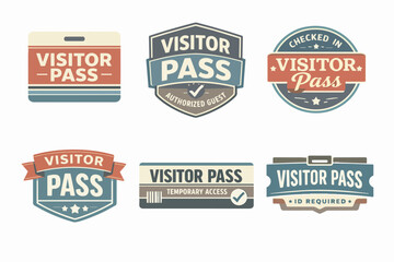 Obraz premium Visitor pass badges and identification tickets for authorized guests displaying temporary access and security control concepts