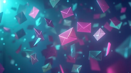 Obraz premium Digital phishing emails detected and blocked by glowing cyber security defenses, representing online data protection against threats.