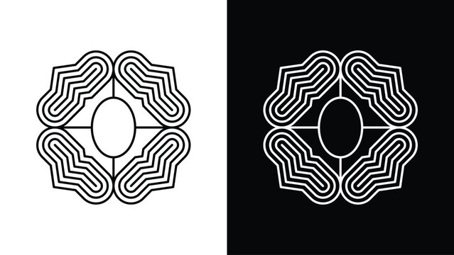 Elegant Mono-line Geometric Abstract Logo for Modern Tech and Creative Business Identity