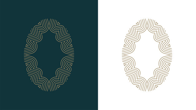 Elegant Golden Mono-line Ornament Border Vector Illustration for Luxury Branding Identity and Premium Decorative Design Element