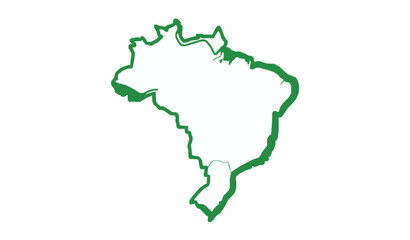 Fototapeta premium Brazil country vector map outline isolated illustration