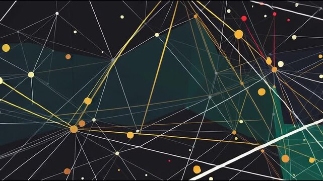 Abstract business connection of lines from nodes It is connected to endless nodes and represents the innovation of communication in the network.