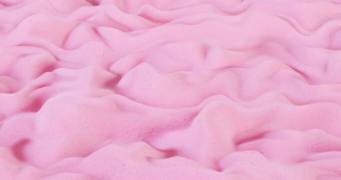 Looped animation. The abstract relief surface oscillates smoothly, creating the effect of continuous organic movement. The plastic texture vibrates and transforms fascinatingly, forming a lively and d