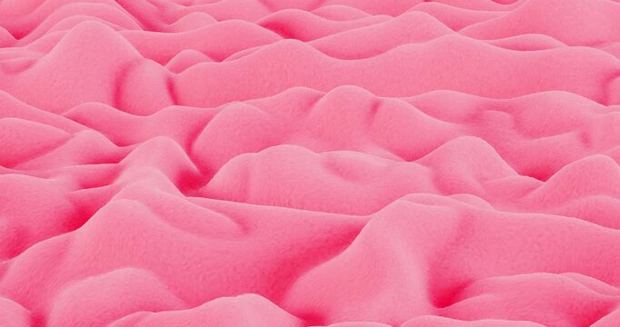 Looped animation. The abstract relief surface oscillates smoothly, creating the effect of continuous organic movement. The plastic texture vibrates and transforms fascinatingly, forming a lively and d