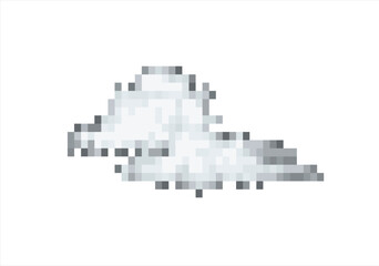 Obraz premium Abstract Pixelated Blue Cloud. 8 bit. Game development, mobile app. Isolated vector illustration. 