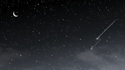 Serene night sky with stars desktop wallpaper © Rawpixel.com