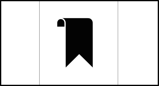 Black bookmark icon design element.