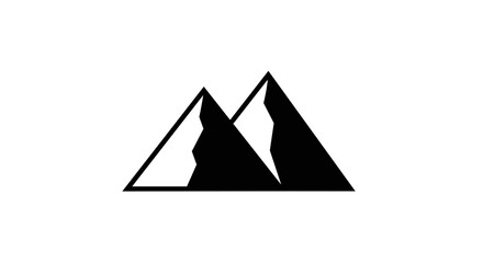 Fototapeta premium Black Cat Mountain Silhouette Icon.