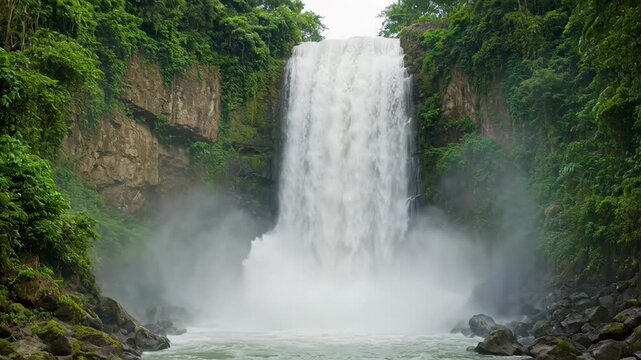 Scenic waterfall in a lush jungle representing detour destinations and undiscovered travel spots with quiet nature and authentic rural tourism