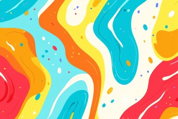 Fototapeta premium Colorful wavy pattern in bright shades creating an abstract background design in a playful manner