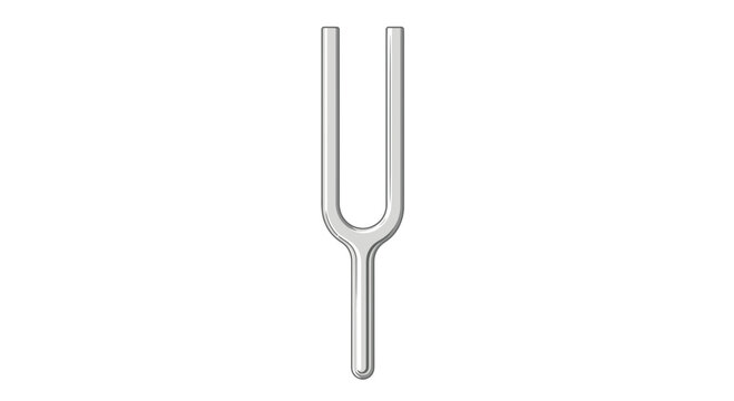 Tuning Fork Isolated on White Background, Scientific Instrument