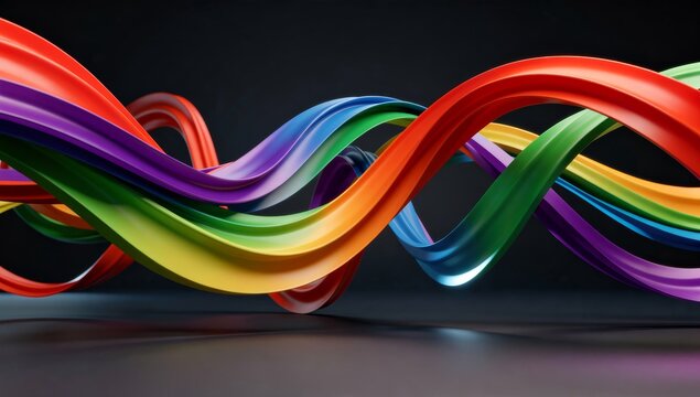 Abstract Rainbow Ribbon Flow for Pride Month Concept