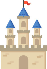 Fototapeta premium Cute cartoon princess castle isolated cut out