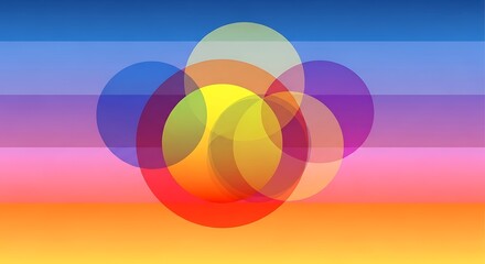 Obraz premium Abstract colorful overlapping circles