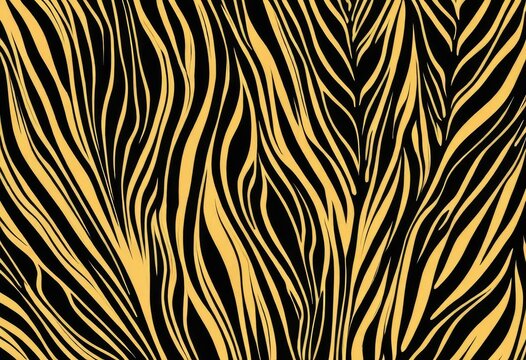 Seamless zebra pattern background in black and gold