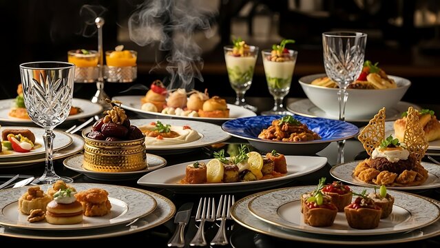 Dinner Table Setting in a Formal Restaurant