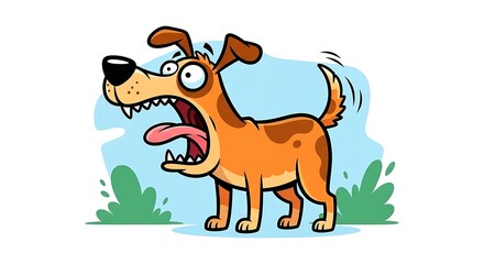 Obraz premium Cartoon dog with open mouth