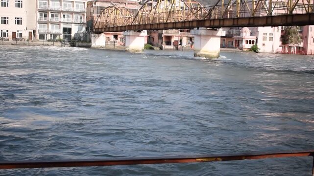 Ganga as seen at Har Ki Paudi in Haridwar, Uttarakhand, India. River Ganga is believed to be the holiest river for Hindus, Haridwar Valley on the Ganges river, India