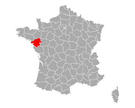 Karte von Loire-Atlantique in Frankreich