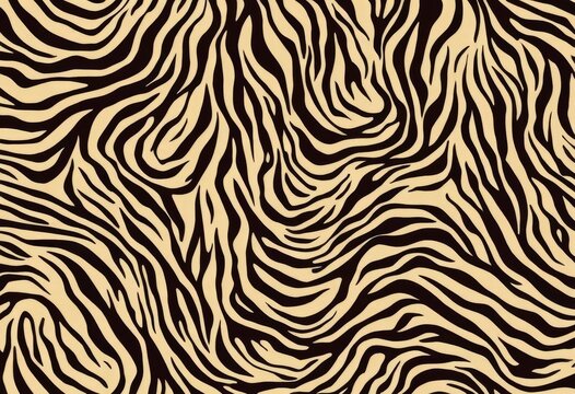 Wavy zebra print texture in beige and black